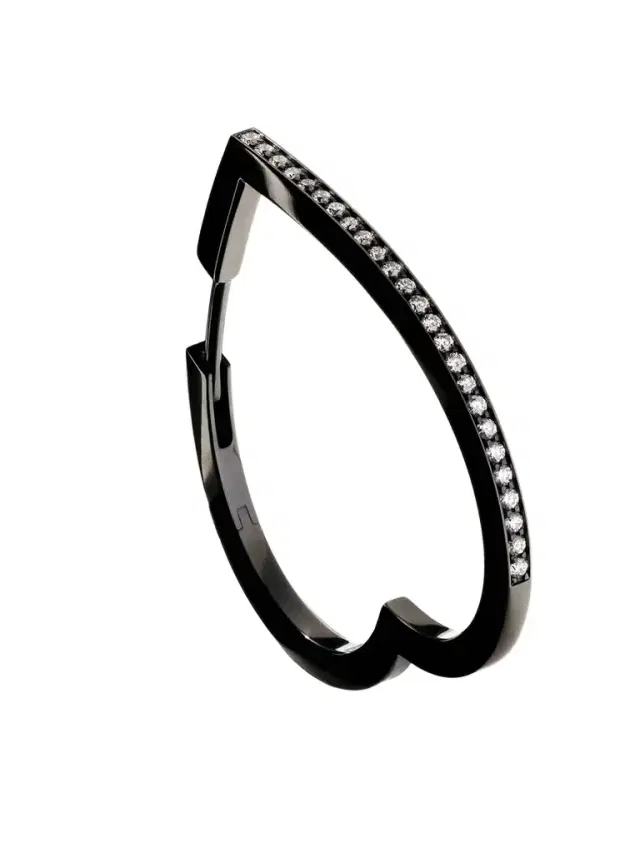 Repossi Antifer Heart Large 18-karat Black Gold Diamond Single Earring
