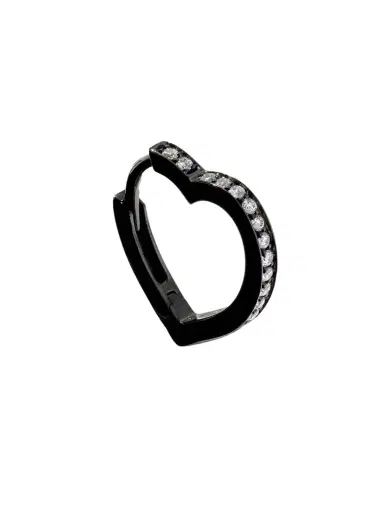 Repossi Antifer Heart Small 18-karat Black Gold Diamond Single Earring | Thumbnail 1 Repossi Antifer Heart Small 18-karat Black Gold Diamond Single Earring | Thumbnail 1