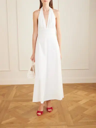 BERNADETTE Marilyn Organic Cotton-blend Poplin Halterneck Maxi Dress | Thumbnail 2