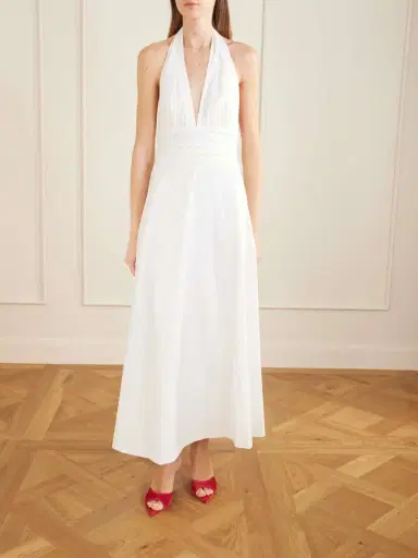 BERNADETTE Marilyn Organic Cotton-blend Poplin Halterneck Maxi Dress | Thumbnail 3