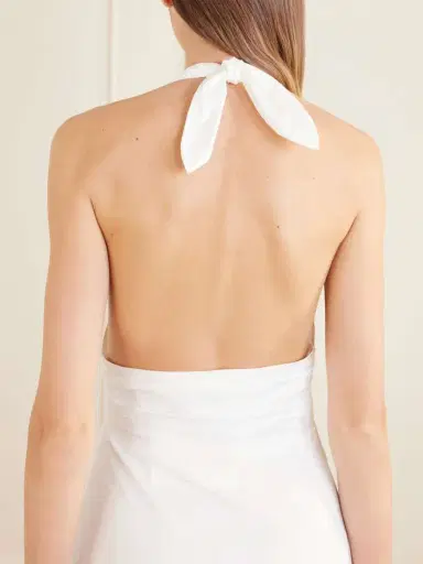 BERNADETTE Marilyn Organic Cotton-blend Poplin Halterneck Maxi Dress | Thumbnail 5