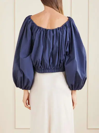 BERNADETTE Ally Off-the-shoulder Cropped Cotton-blend Blouse | Thumbnail 4