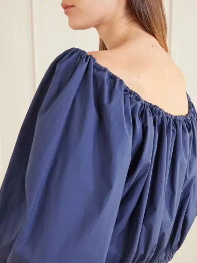 BERNADETTE Ally Off-the-shoulder Cropped Cotton-blend Blouse | Thumbnail 6