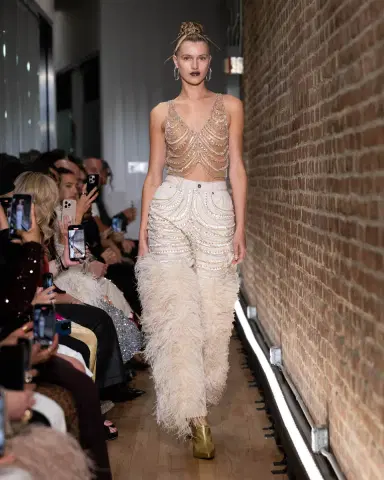 Lapointe Draped Crystal Embroidery V Neck Tank | Thumbnail 4