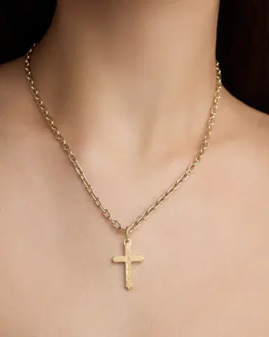 Jennifer Fisher Faith Small Royal Cross in 18K Yellow Gold | Thumbnail 1 Jennifer Fisher Faith Small Royal Cross in 18K Yellow Gold | Thumbnail 1