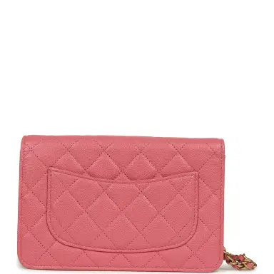 Chanel Chanel Classic Wallet On Chain WOC Pink Caviar Brushed Gold Hardware | Thumbnail 4 Chanel Chanel Classic Wallet On Chain WOC Pink Caviar Brushed Gold Hardware | Thumbnail 4