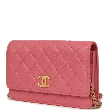 Chanel Chanel Classic Wallet On Chain WOC Pink Caviar Brushed Gold Hardware | Thumbnail 5 Chanel Chanel Classic Wallet On Chain WOC Pink Caviar Brushed Gold Hardware | Thumbnail 5