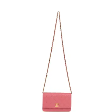 Chanel Chanel Classic Wallet On Chain WOC Pink Caviar Brushed Gold Hardware | Thumbnail 7 Chanel Chanel Classic Wallet On Chain WOC Pink Caviar Brushed Gold Hardware | Thumbnail 7