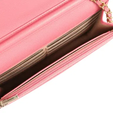 Chanel Chanel Classic Wallet On Chain WOC Pink Caviar Brushed Gold Hardware | Thumbnail 9 Chanel Chanel Classic Wallet On Chain WOC Pink Caviar Brushed Gold Hardware | Thumbnail 9
