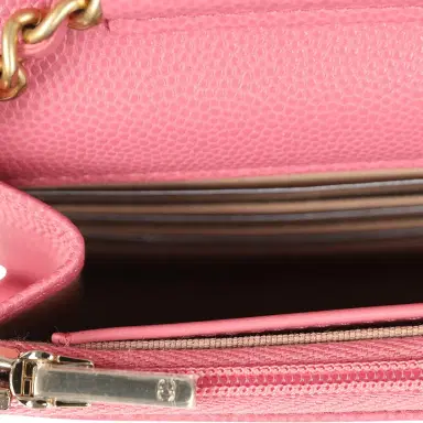 Chanel Chanel Classic Wallet On Chain WOC Pink Caviar Brushed Gold Hardware | Thumbnail 10 Chanel Chanel Classic Wallet On Chain WOC Pink Caviar Brushed Gold Hardware | Thumbnail 10