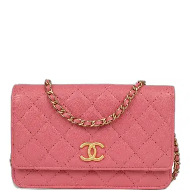 Chanel Chanel Classic Wallet On Chain WOC Pink Caviar Brushed Gold Hardware | Thumbnail 1 Chanel Chanel Classic Wallet On Chain WOC Pink Caviar Brushed Gold Hardware | Thumbnail 1