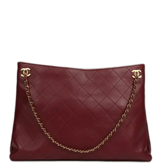 Chanel Chanel Large "Eyes on You" CC Shopping Bag Burgundy Lambskin Gold Hardware