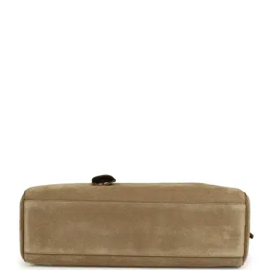 Chanel Chanel Large Bowling Bag Dark Beige Suede Gold Hardware | Thumbnail 6 Chanel Chanel Large Bowling Bag Dark Beige Suede Gold Hardware | Thumbnail 6