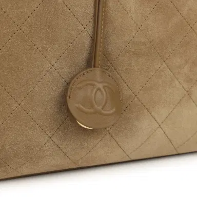 Chanel Chanel Large Bowling Bag Dark Beige Suede Gold Hardware | Thumbnail 7 Chanel Chanel Large Bowling Bag Dark Beige Suede Gold Hardware | Thumbnail 7