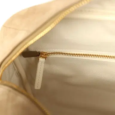 Chanel Chanel Large Bowling Bag Dark Beige Suede Gold Hardware | Thumbnail 10 Chanel Chanel Large Bowling Bag Dark Beige Suede Gold Hardware | Thumbnail 10