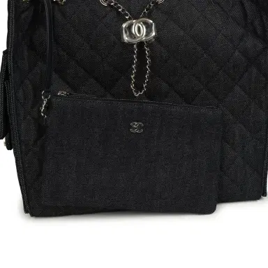 Chanel Chanel Medium 25 Hobo Bag Dark Denim Light Gold Hardware | Thumbnail 8