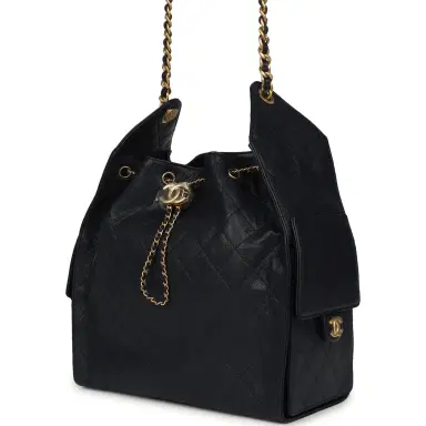 Chanel Chanel Medium 25 Hobo Bag Dark Navy Caviar Antique Gold Hardware | Thumbnail 5 Chanel Chanel Medium 25 Hobo Bag Dark Navy Caviar Antique Gold Hardware | Thumbnail 5