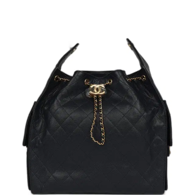 Chanel Chanel Medium 25 Hobo Bag Dark Navy Caviar Antique Gold Hardware