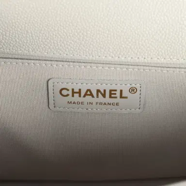 Chanel Chanel Medium Boy Bag Light Grey Caviar Light Gold Hardware | Thumbnail 8 Chanel Chanel Medium Boy Bag Light Grey Caviar Light Gold Hardware | Thumbnail 8