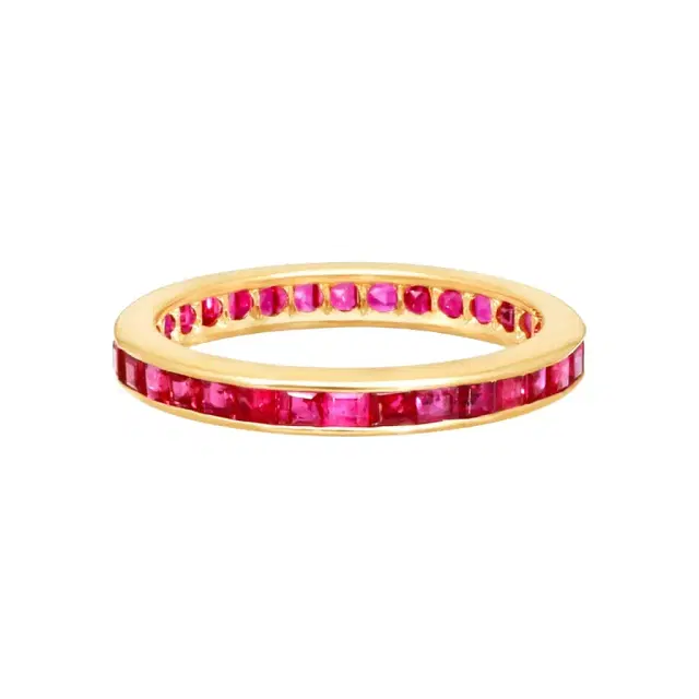 Suna Suna 14K Yellow Gold Ruby Wedding Band Ring Sz. 6 by The Solist