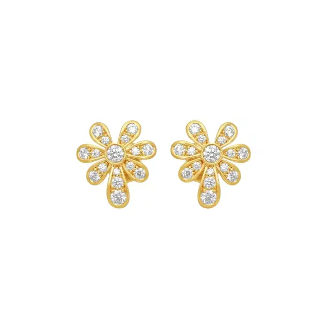Suna Suna 18K Rose Gold Diamond Flower Earrings by The Solist