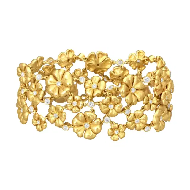Suna Suna 18K Yellow Gold Diamond Blossom Bracelet by The Solist