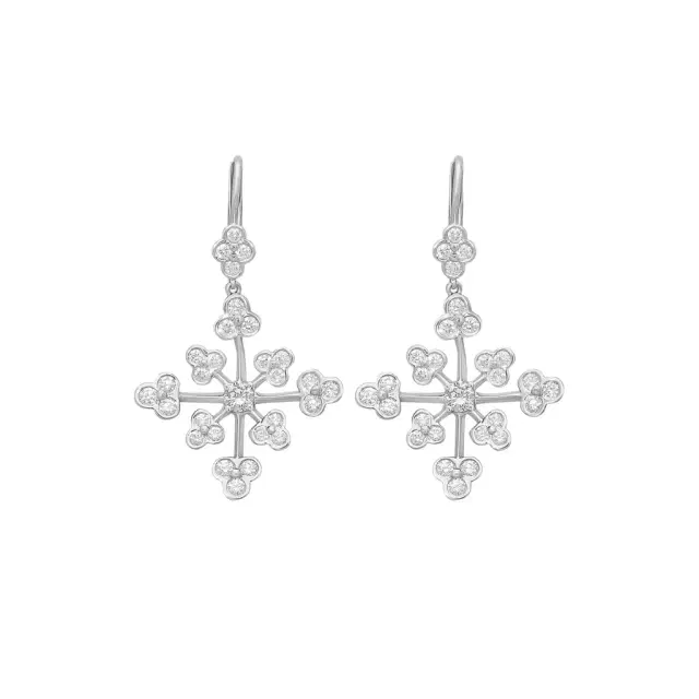Suna Suna Platinum & 18K White Gold Diamond Lace Earrings by The Solist