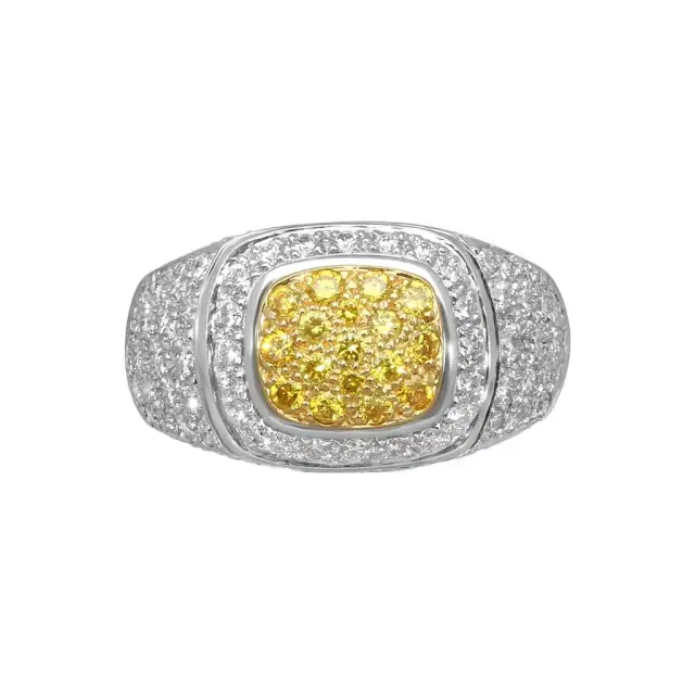 Suna Suna Platinum & 18K Yellow Gold Diamond Ring Sz. 6.25 by The Solist