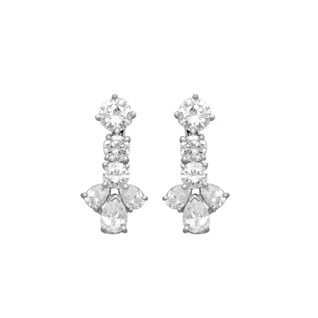 Suna Suna Platinum Diamond Drop Earrings by The Solist