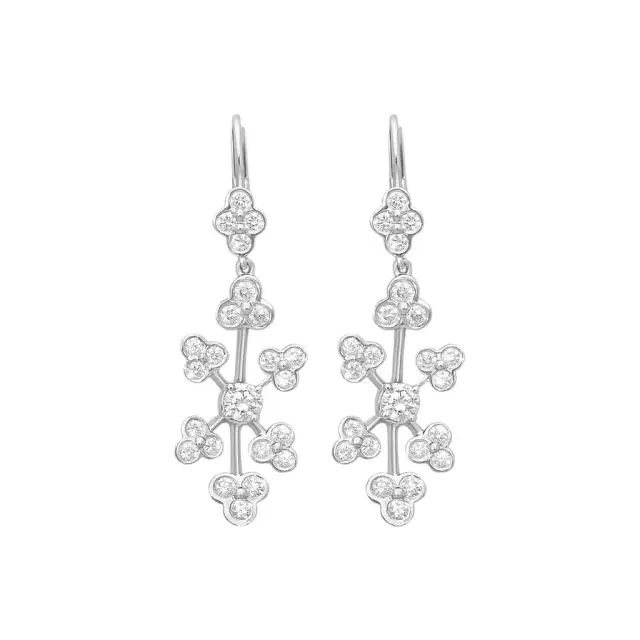 Suna Suna Platinum Diamond Lace Drop Earrings by The Solist