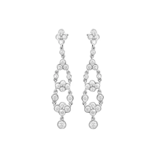 Suna Suna Platinum Diamond Lace Drop Earrings by The Solist