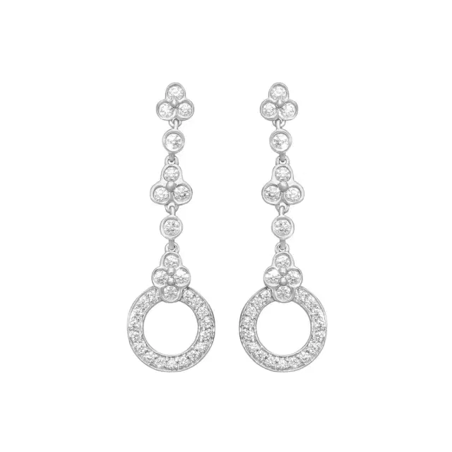Suna Suna Platinum Diamond Lace Drop Earrings by The Solist