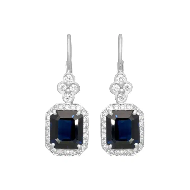 Suna Suna Platinum Sapphire & Diamond Drop Earrings by The Solist
