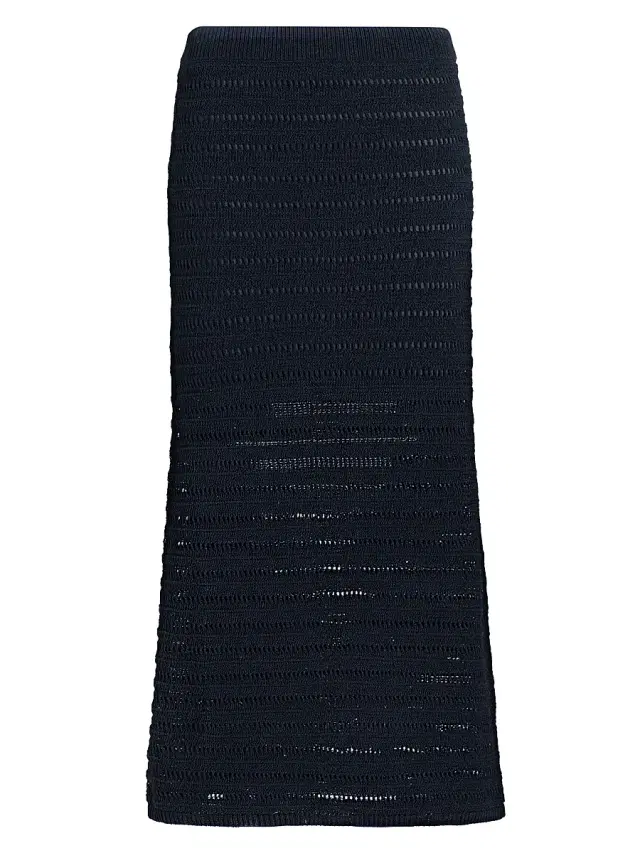 Women's Lana Crochet Midi-Skirt - Night Blue