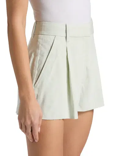 A.L.C. A. L.C. Women's Winston Pleated-Front Linen-Blend Shorts | Thumbnail 4