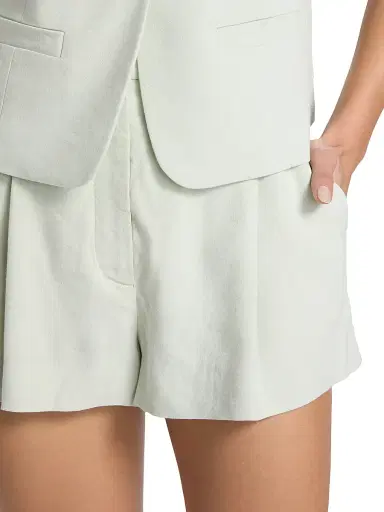 A.L.C. A. L.C. Women's Winston Pleated-Front Linen-Blend Shorts | Thumbnail 6