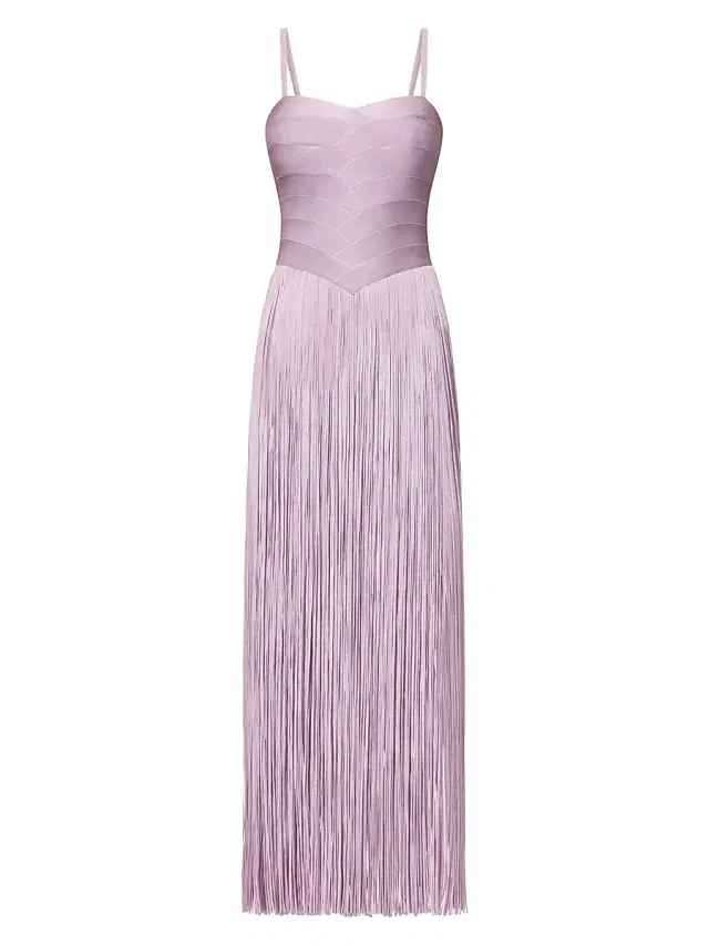 Hervé Léger Women's The Ember Fringe Maxi Dress - Aster