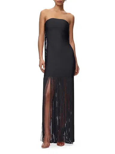 Hervé Léger Women's The Briar Strapless Fringe Gown | Thumbnail 4