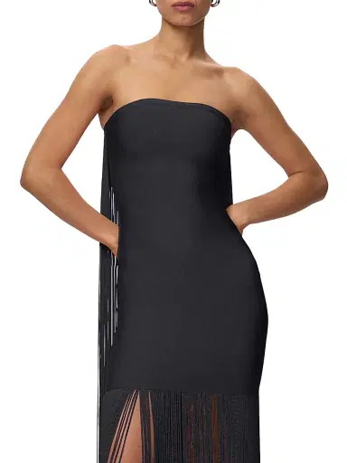 Hervé Léger Women's The Briar Strapless Fringe Gown | Thumbnail 8