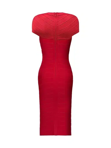 Hervé Léger Women's The Premiere Bandage Midi-Dress - Chili - Size XXS | Thumbnail 2