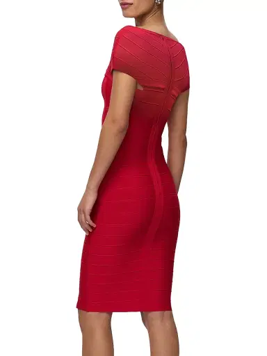 Hervé Léger Women's The Premiere Bandage Midi-Dress - Chili - Size XXS | Thumbnail 4
