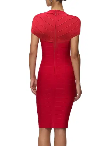 Hervé Léger Women's The Premiere Bandage Midi-Dress - Chili - Size XXS | Thumbnail 5