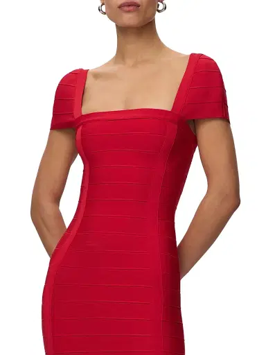 Hervé Léger Women's The Premiere Bandage Midi-Dress - Chili - Size XXS | Thumbnail 6