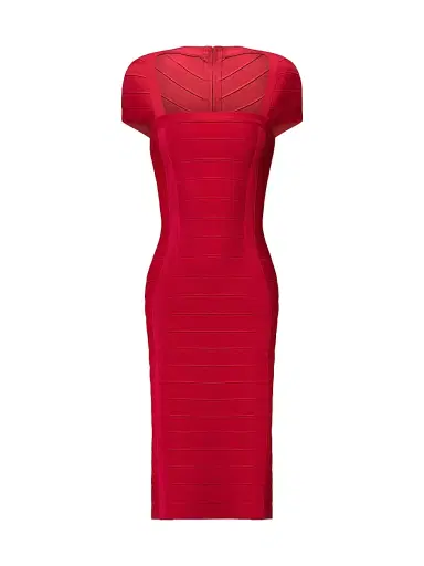 Hervé Léger Women's The Premiere Bandage Midi-Dress - Chili - Size XXS | Thumbnail 1