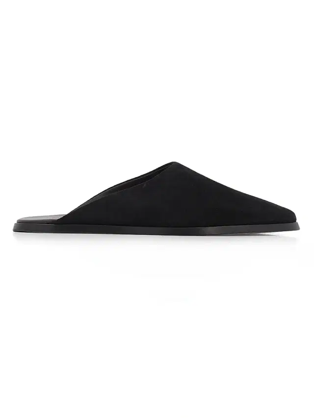 Men's Suede Slipper-Style Mules - Bison Brown
