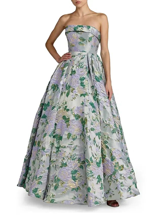 Mac Duggal Women's Floral Brocade Strapless Gown - Lilac Multi