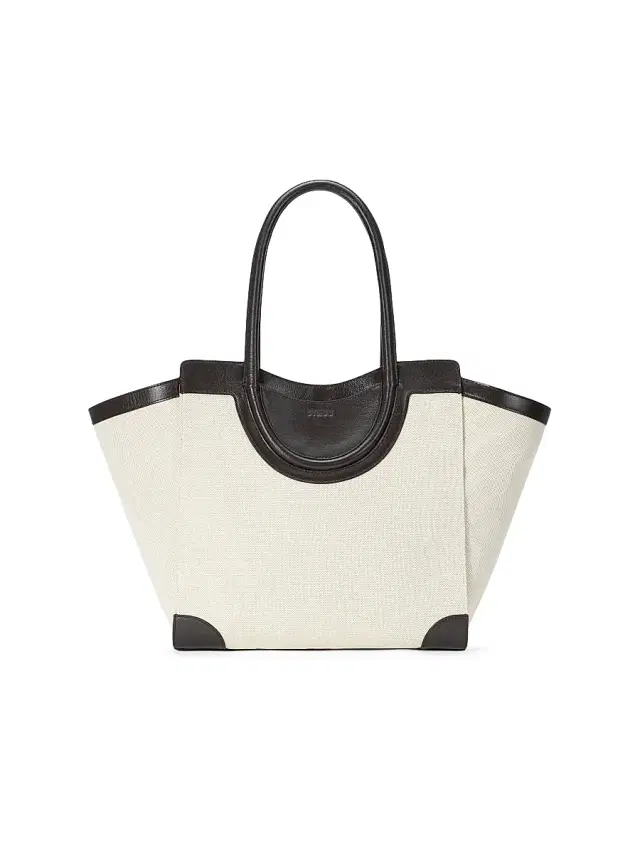 Staud Women's Maude Leather-Trimmed Cotton Tote Bag - Natural Espresso