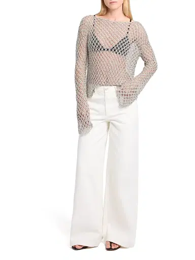 TWP Women's Boatneck Crochet-Knit Top | Thumbnail 2 TWP Women's Boatneck Crochet-Knit Top | Thumbnail 2