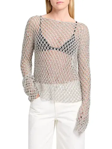 TWP Women's Boatneck Crochet-Knit Top | Thumbnail 3 TWP Women's Boatneck Crochet-Knit Top | Thumbnail 3