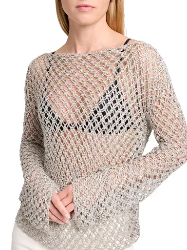 TWP Women's Boatneck Crochet-Knit Top | Thumbnail 6 TWP Women's Boatneck Crochet-Knit Top | Thumbnail 6